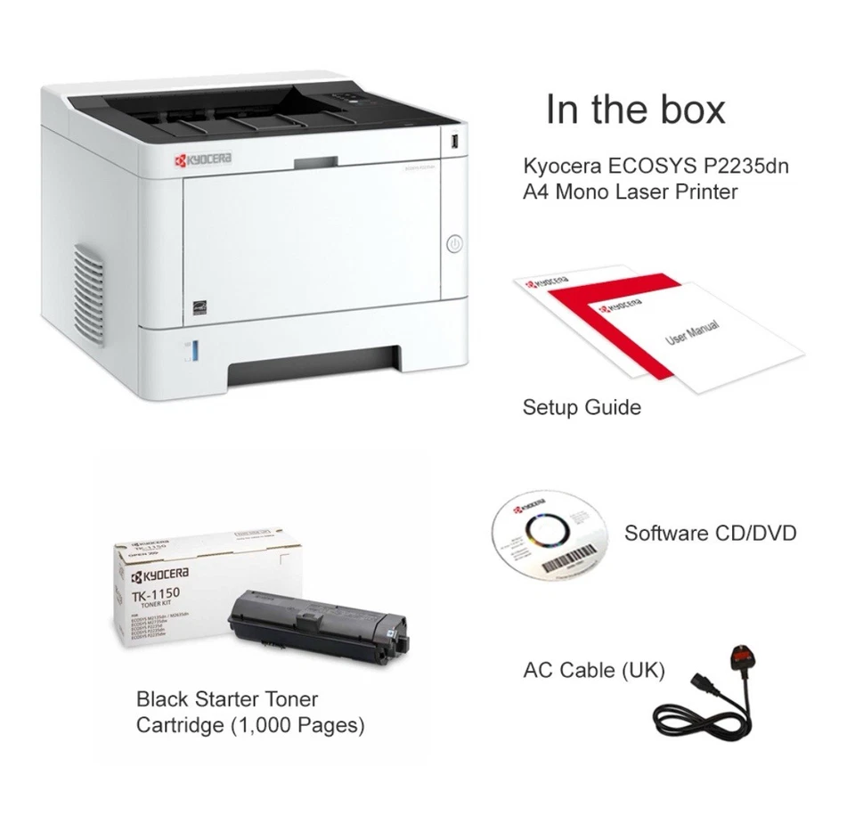 Kyocera ECOSYS P2235dn A4 Mono Laser Printer - Image 4 of 4