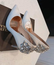 Badgley Mischka Gorgeous Pump, Ivory Satin, Women's 10 And Box