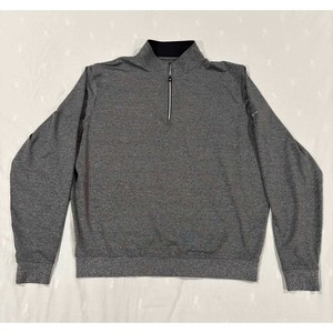 FootJoy Mens Quarter Zip Pullover Gray Heather Golf Sweater Large Elk Logo