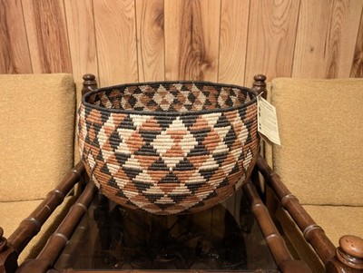 X-LARGE! 18'' Hand Woven Traditional ZULU Tribal Basket South Africa Round