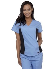 LIZZY-B Medical Nurse Uniform Women Scrub Set V-Neck Top Straight Pant