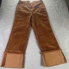 Pilcro Corduroy Pants Womens 30 Brown The Scotty Cuffed High Rise Anthropolgie