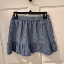 VINEYARD VINES Blue Denim Skirt Girls Size L  14  Ruffle Country Western