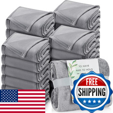 Buryeah 24 Pack French Grey Oeko-Tex Certified Bulk Wedding Blankets For Guests