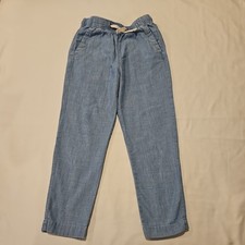 Crewcuts Blue Cotton Wideleg Drawstring Pants Youth Kid's 8