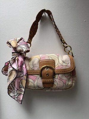 Rare COACH Soho Optic C pink 11909 + matching Silk Scarf | eBay