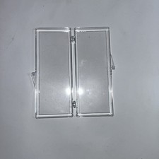  50 CLEAR HINGED SMALL PLASTIC STORAGE BOX 4 1/2" x 1 3/4" x 3/4"
