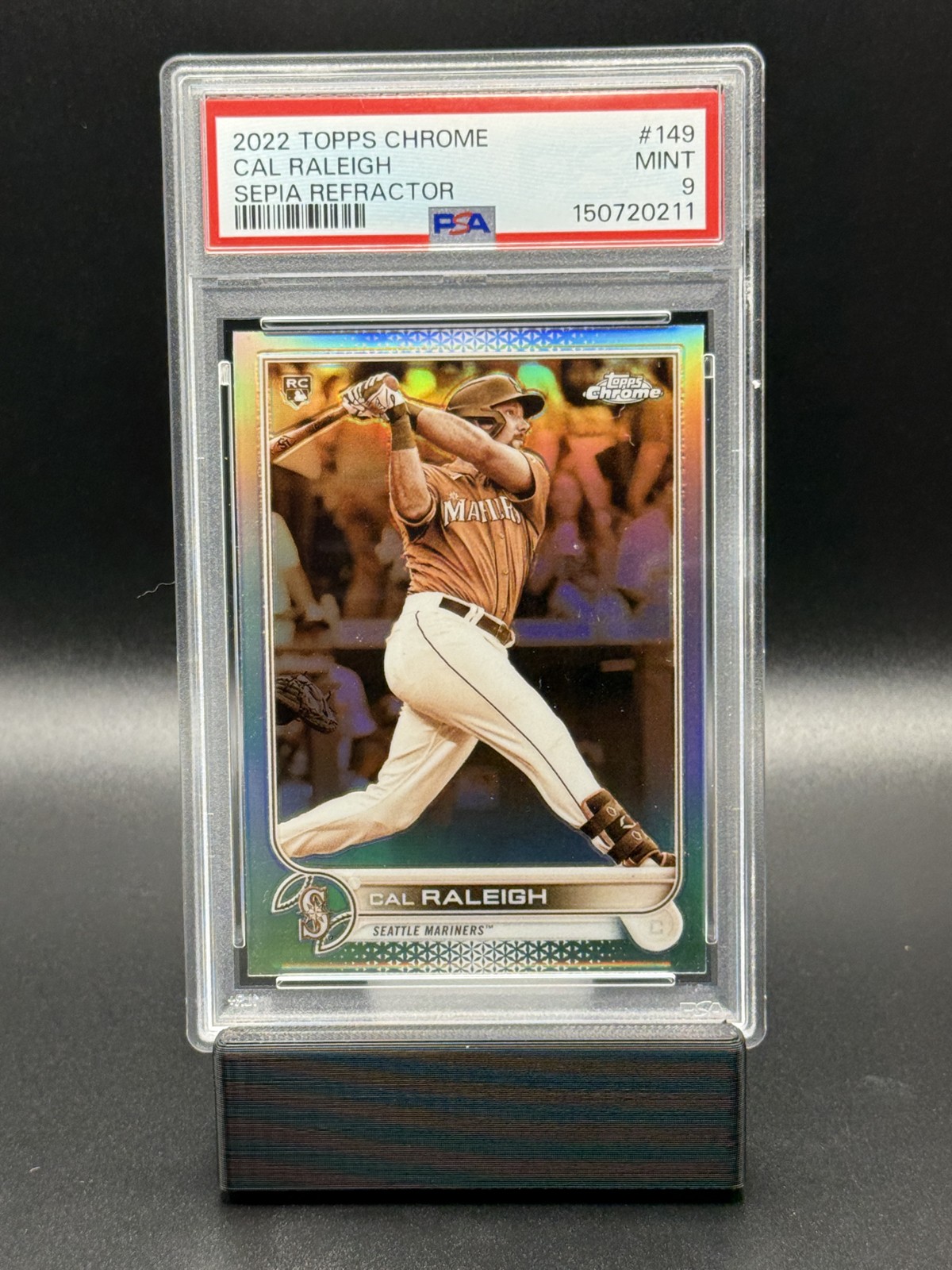 2022 Topps Chrome - Cal Raleigh #149 Sepia Refractor (RC)