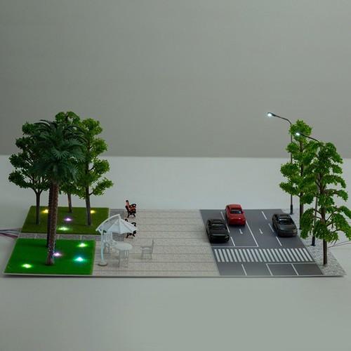 Diorama Maquette de Parking Voiture Urbaine à l'échelle Réaliste avec LED Int - Picture 23 of 24