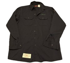 Bulwark Shirt Mens L Long Blue FR CAT2 2112 Button Up Fire Resistant Workwear C6