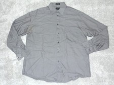 Claiborne Men Shirt Long Sleeve Stretch 16-34/35 Large Gray Check