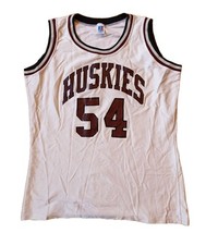 Russell Athletic Vintage 80s 90s Basketball Jersey HUSKIES 54 White Jersey Sz. L