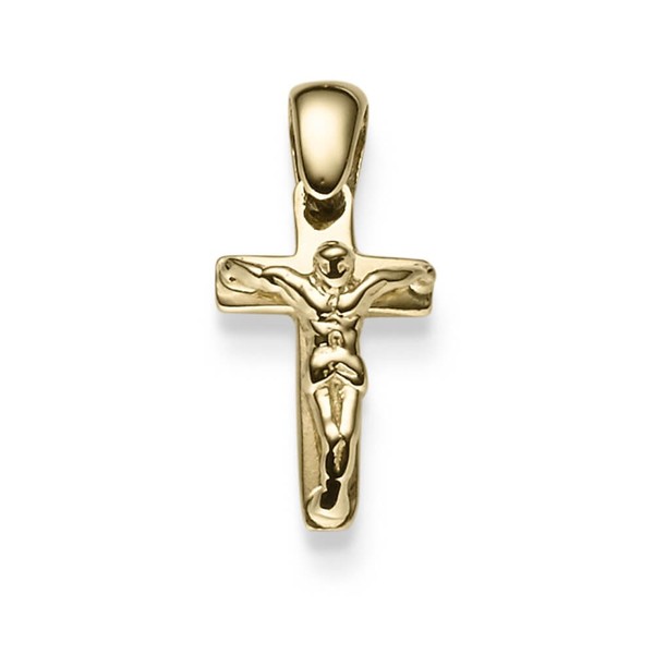 AnhäNger Kreuz Mit Korpus 19X9Mm Aus 585 Gold Gelbgold GläNzend Halsschmuck-image