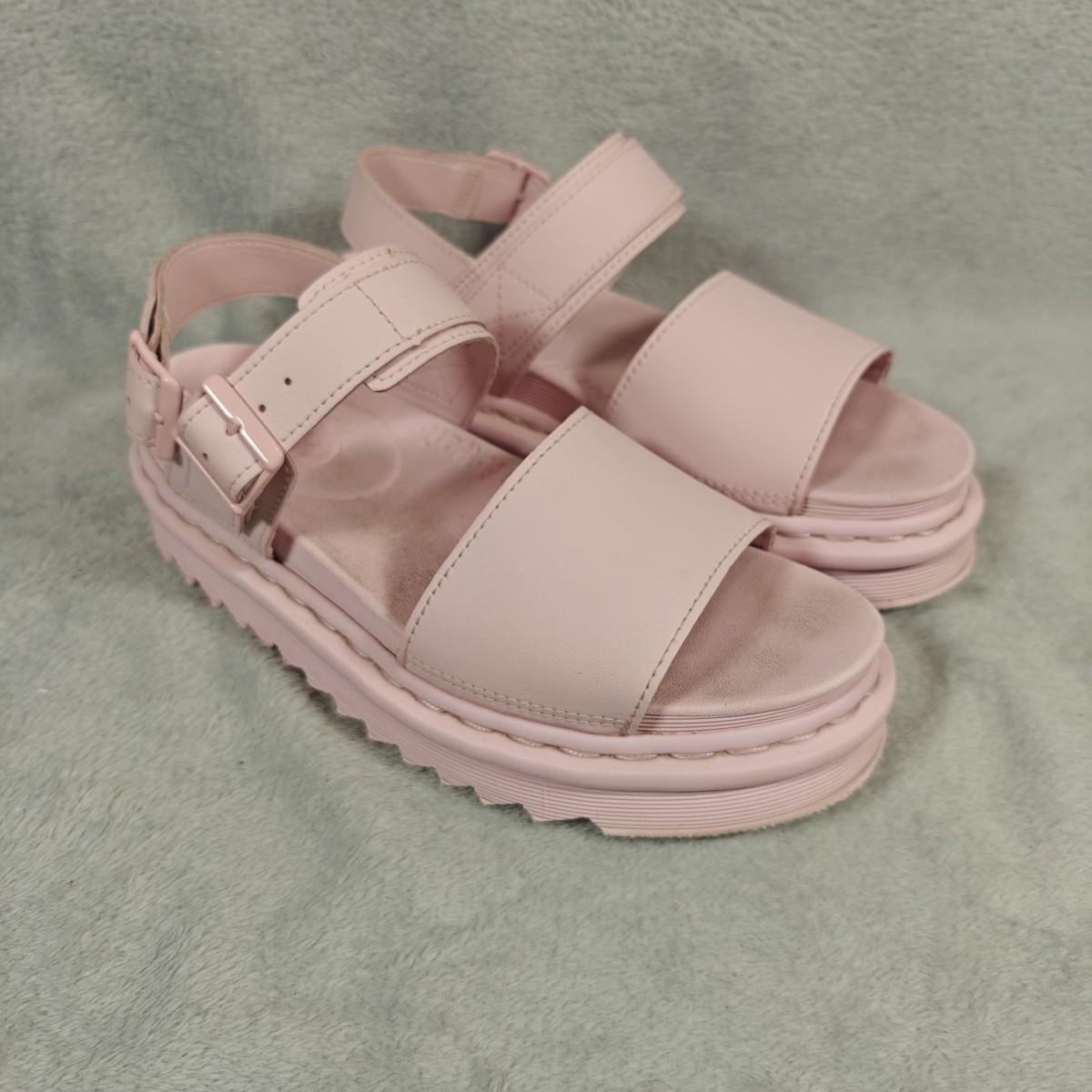 Dr Martens Voss Mono Pink Hydro Leather Strap Chunky Platform