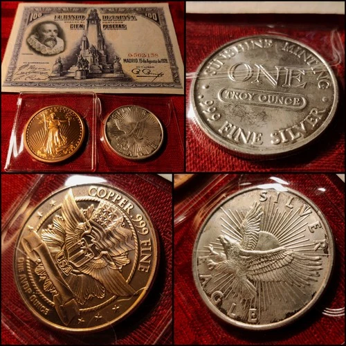 Banknote Bullion Bundle: Sunshine SILVER 1oz 999  | España 1928 - FREE SHIP