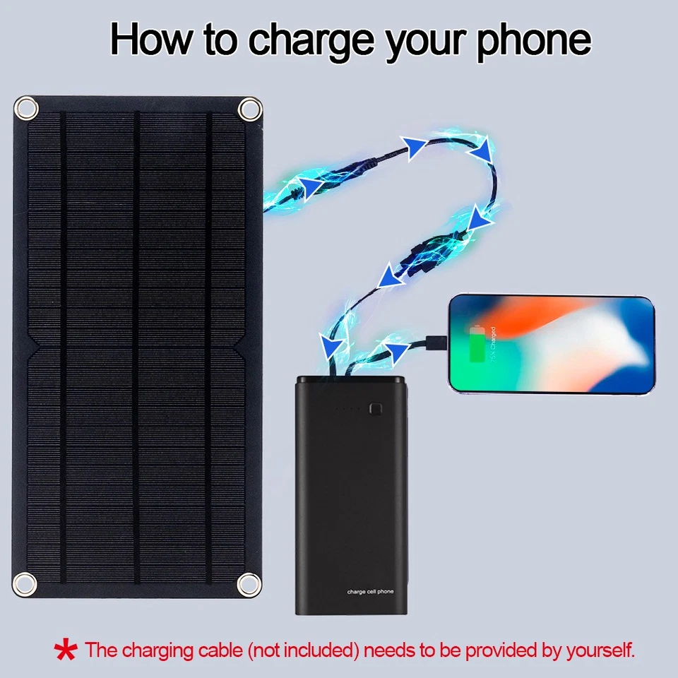 12 Volt 60 Watt Solar Autobatterie Ladegerät Solarmodul ErhaltungsladungTragbare - Bild 4 von 4