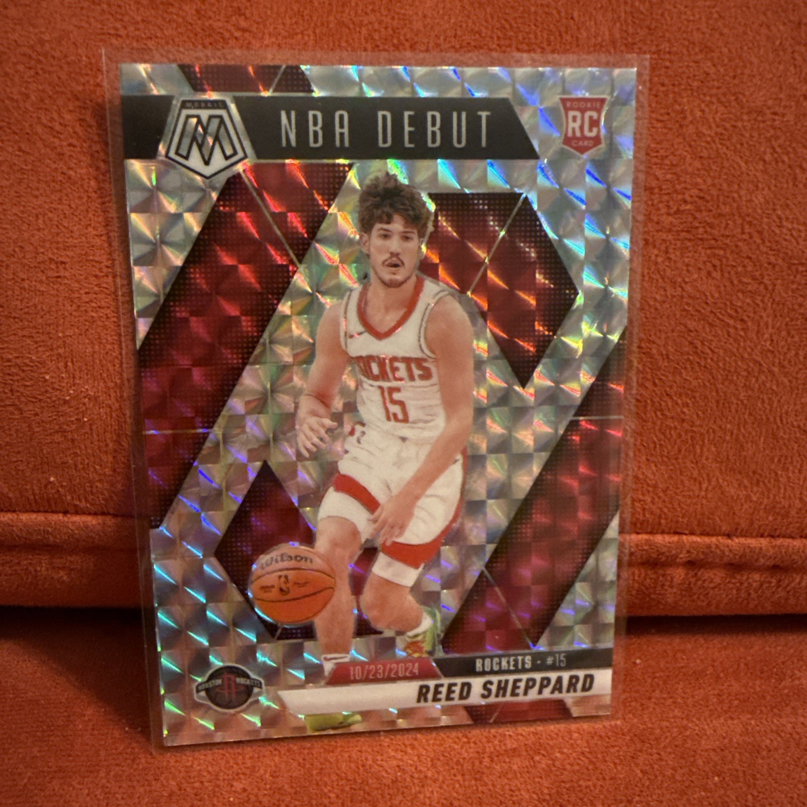 2024-25 Panini Mosaic NBA Debut Reed Sheppard #252 Mosaic Prizm (RC)