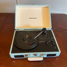 Crosley CR8005D-TU Turquoise 3-Speed Bluetooth Portable Turntable Record Player