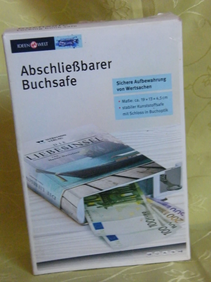 Abschließbarer Buchsafe, Geldkassette, Buchkassette,Safe,Tresor, Schmuck Box