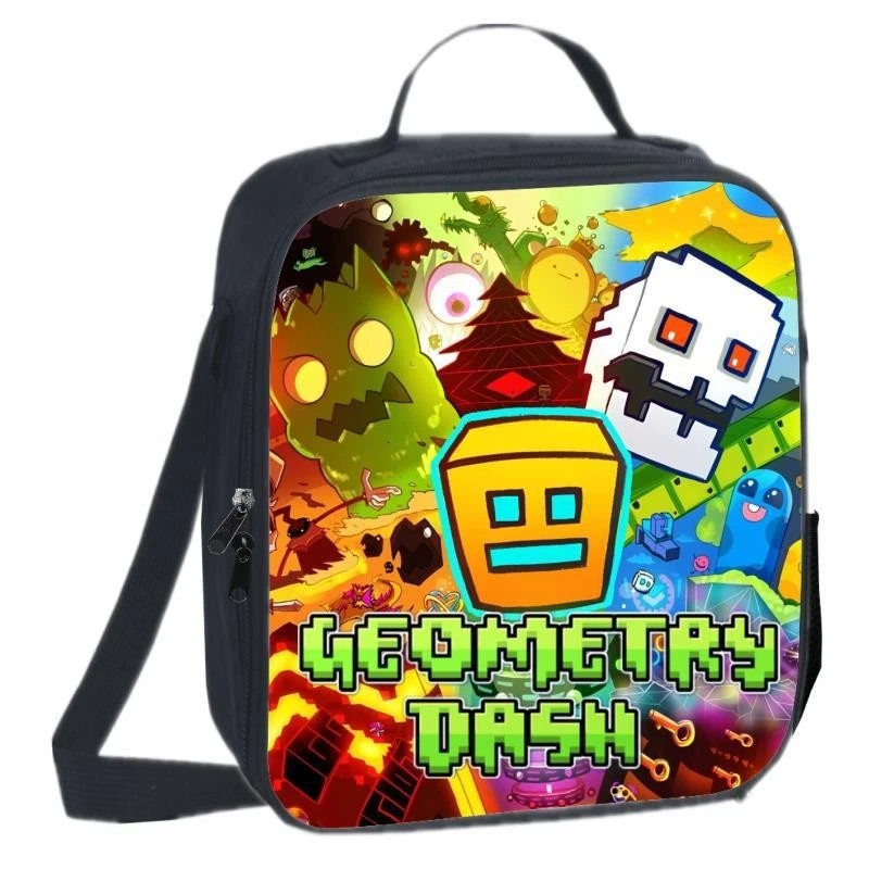 Geometry Dash Kids Lunch Bag, School Picnic Bag