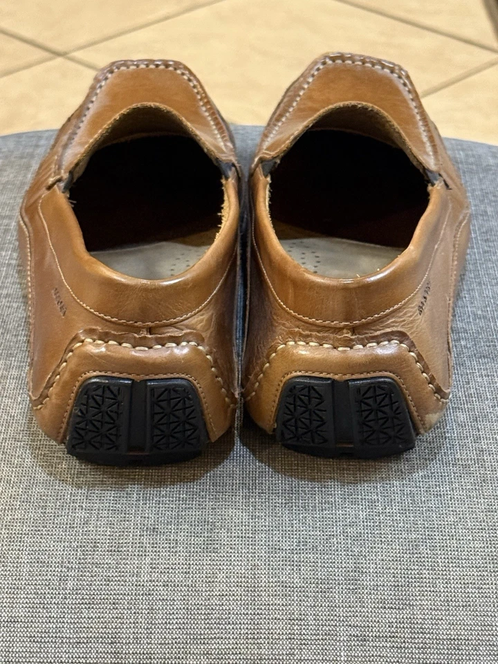 Zapatos mocasines Rockport de cuero tejido para hombre, marrón, talla 11,5, sin cordones Foto 4 de 4