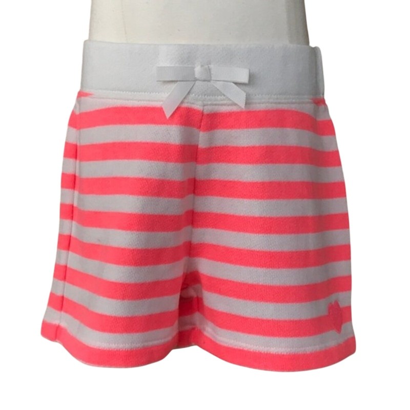 NWT Gymboree shorts girls size 5 neon pink white stripe terry hop n roll NEW