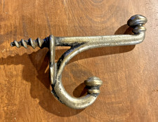 2.5 ATQ Cast Iron Double Coat Hooks- Screw In-Great -Reclaimed-19 Available