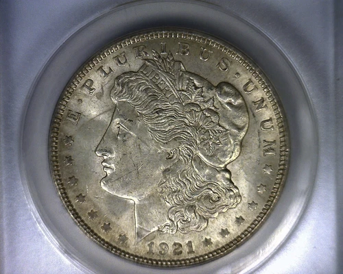 MS61 ANACS 1921 TOP 100 VAM 41B MORGAN SILVER DOLLAR UNITED STATES COIN 1921