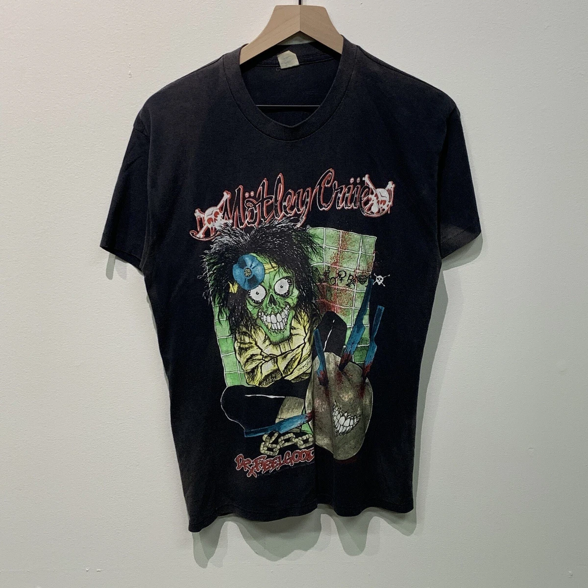 Vintage 80s 90s Motley Crue Dr Feel Good Pushead T-Shirt Mens SZ M