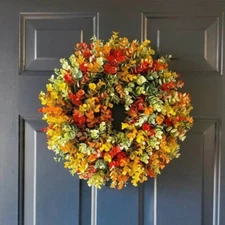 Artificial Spring Wreath for Front Door or Porch, Multicolor