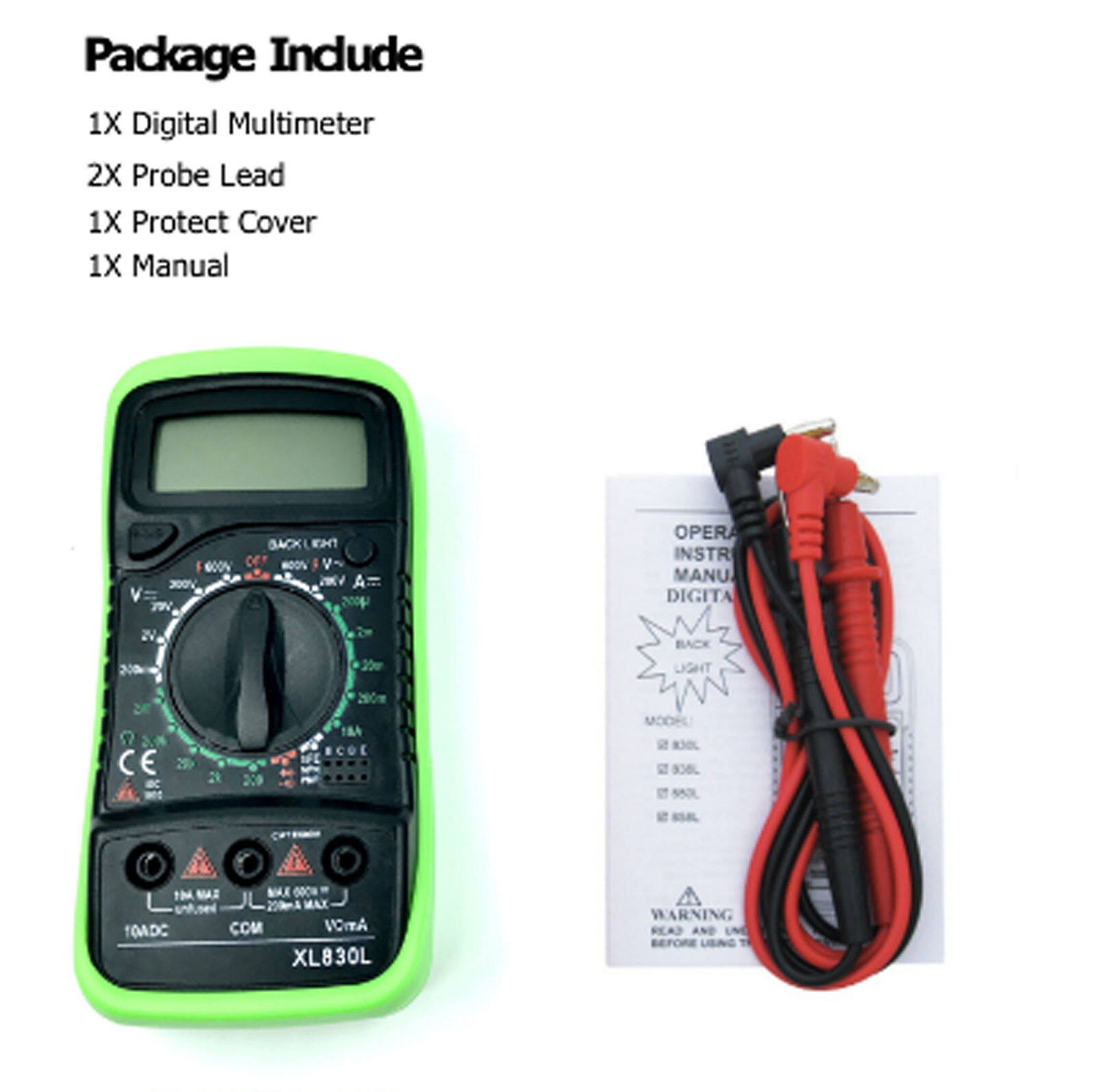 DM850 LCD Digital Multimeter – Voltmeter Ammeter Ohmmeter With Leads, AC/DC Tester