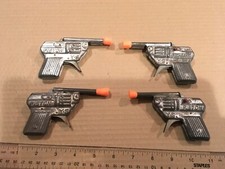 4   Vintage Antique Y-S Piston Mini Double Barrel Cap Gun - used, all working