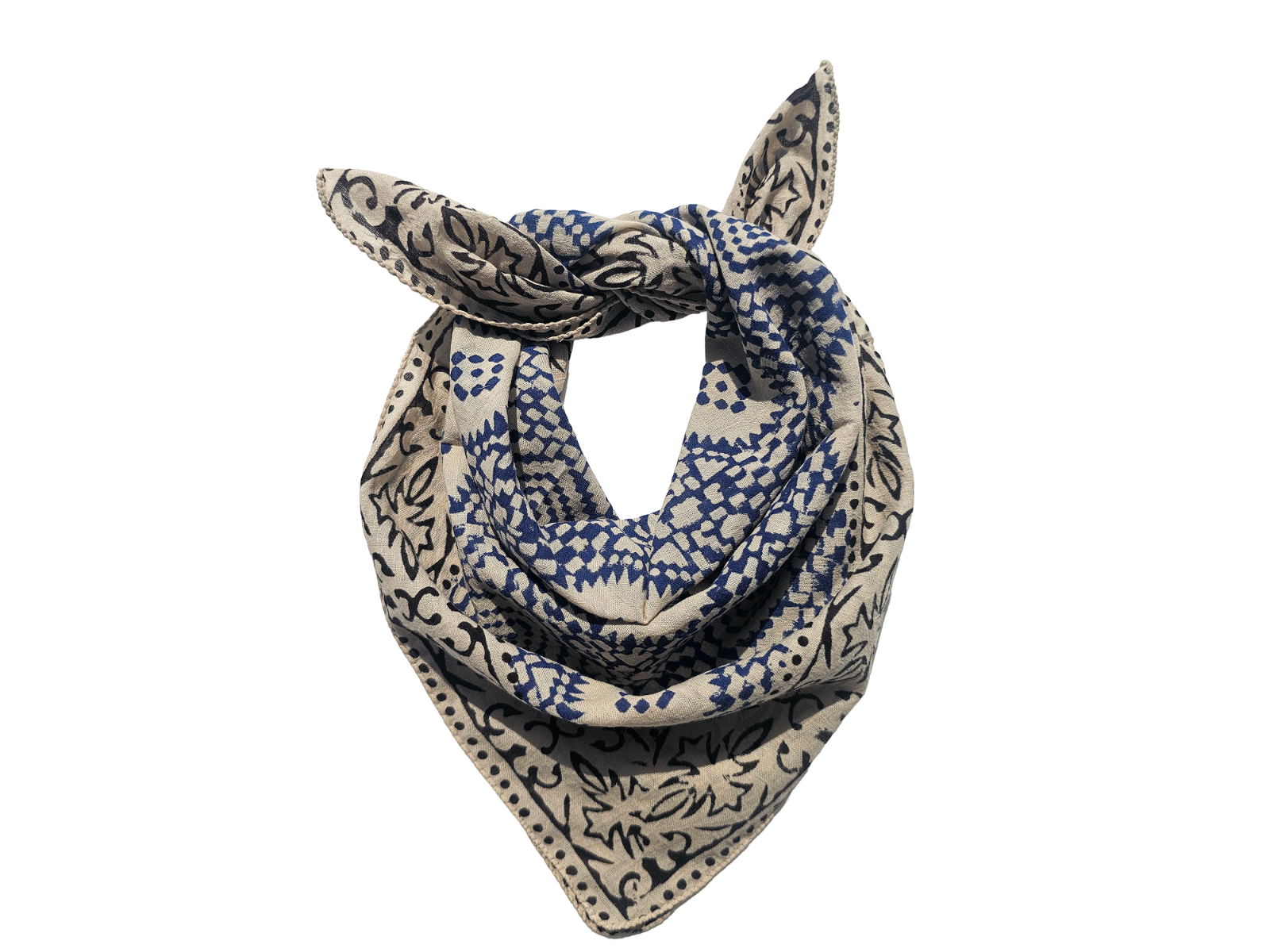 100% Cotton Bohemian Bandana Scarf - Soft Boho Style Neck Scarf