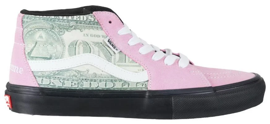 Taglia 11 banconota da metà dollaro VANS Supreme x Skate Grosso rosa