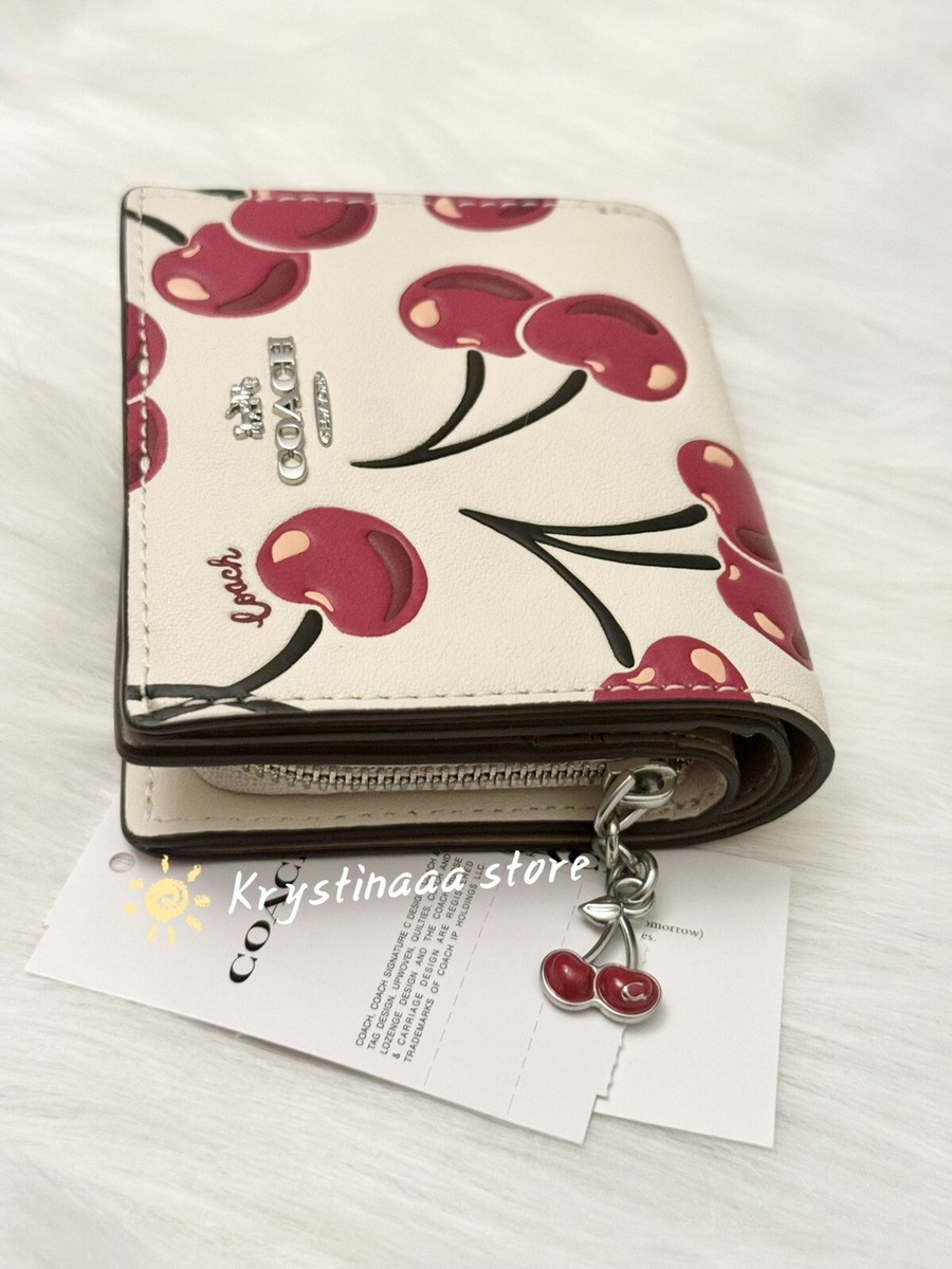 折りたたみ財布 COACH Snap Wallet With Cherry Print  CZ618 ❤️Coach Snap Wallet - CZ618 Snap Wallet With Cherry Print