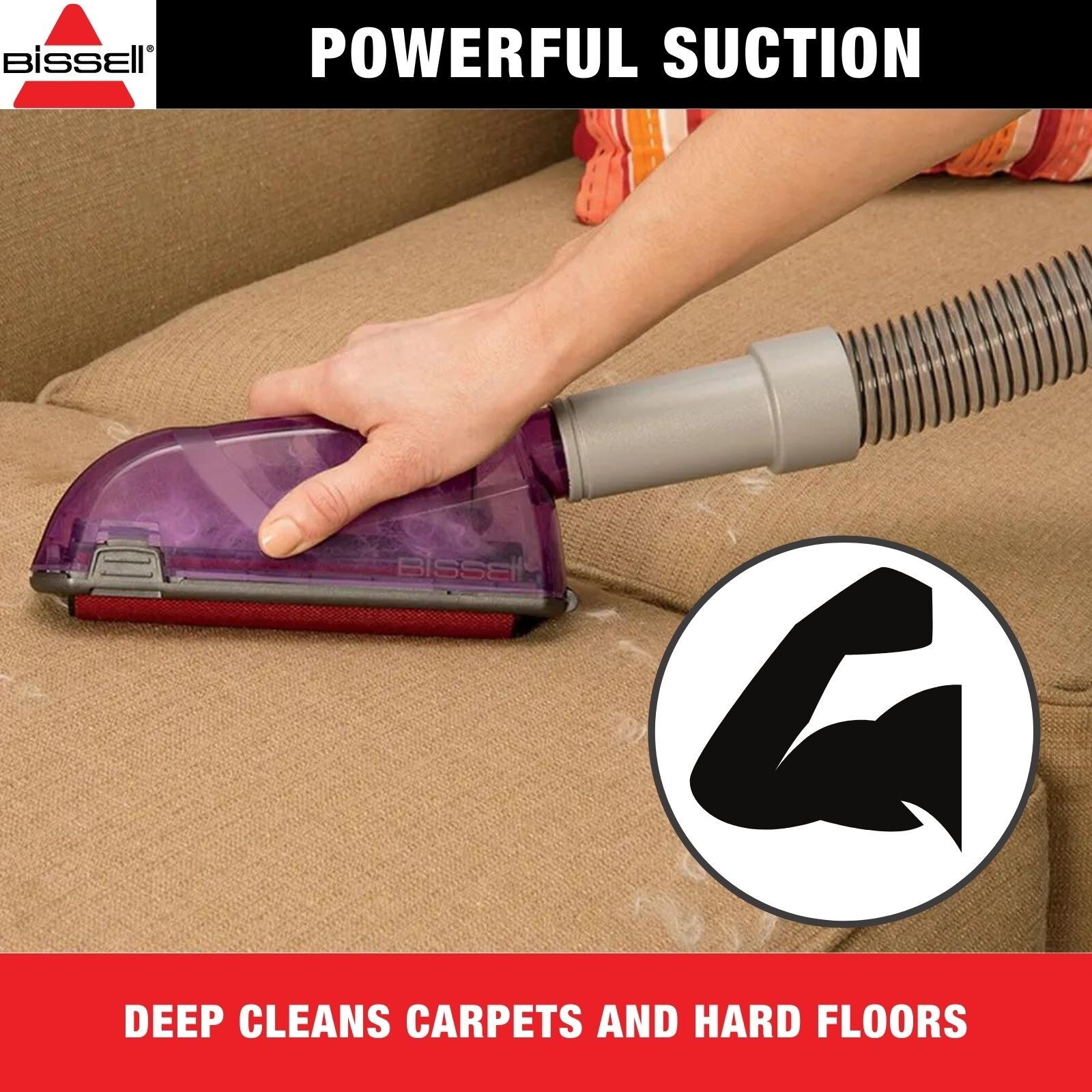 Pet Hair Vacuum Cleaner Bagless Bissel Powerlifter Upright Carpet Brush