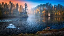 Landscape nature water fall river Custom Gaming Mat Desk