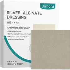 Upgrade Silver Calcium Alginate Wound Dressing -Antibacterial Non Stick Gauze...