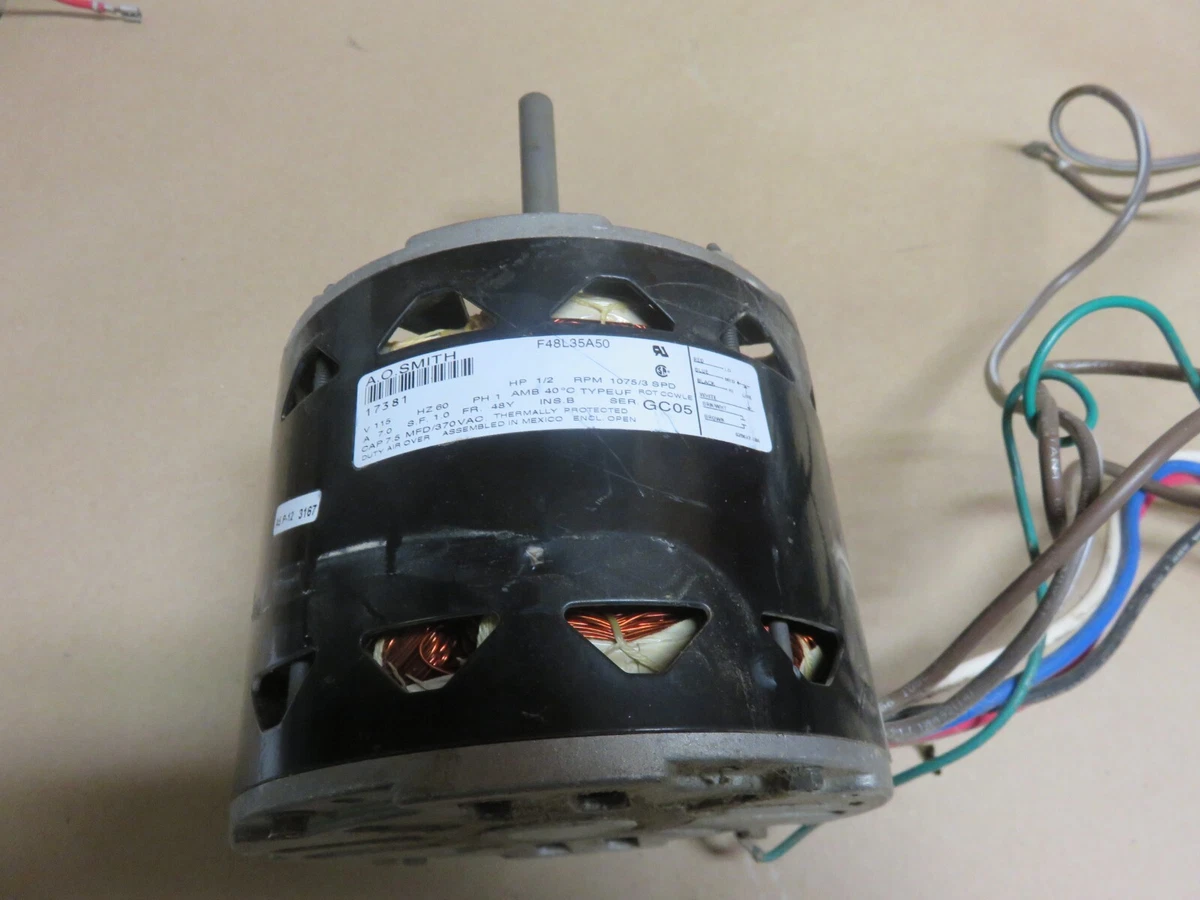 York Evcon Furnace Blower Motor F48L35A50 AO Smith Model# 17381 | eBay