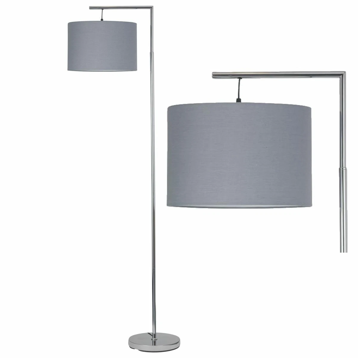 Grey chrome sale floor lamp