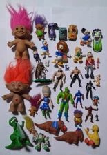 Mixed Lot of 34 Toys Figures Cars PVC Characters Random Vintage