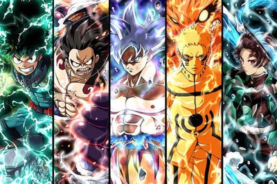 Izuku Luffy Goku Naruto Tanjiro Anime Collage Poster Wall Art Print