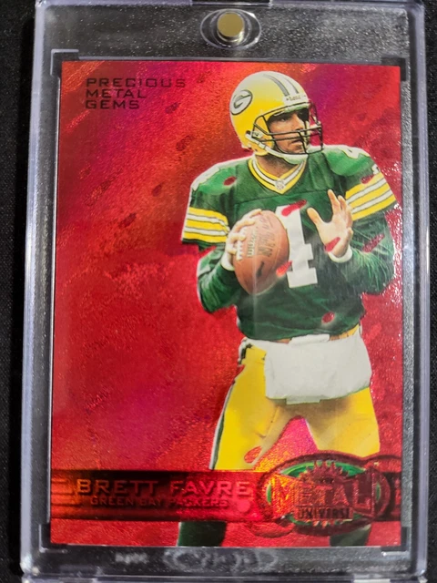 1997 Metal Universe Brett Favre EDELMETALL GEMS ROT /150 Karte #156 Packers