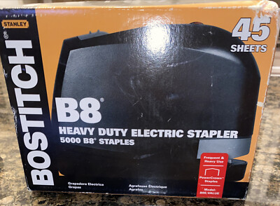 B8 Heavy-Duty Electric Stapler Value Pack, 45-Sheet Capacity, Black