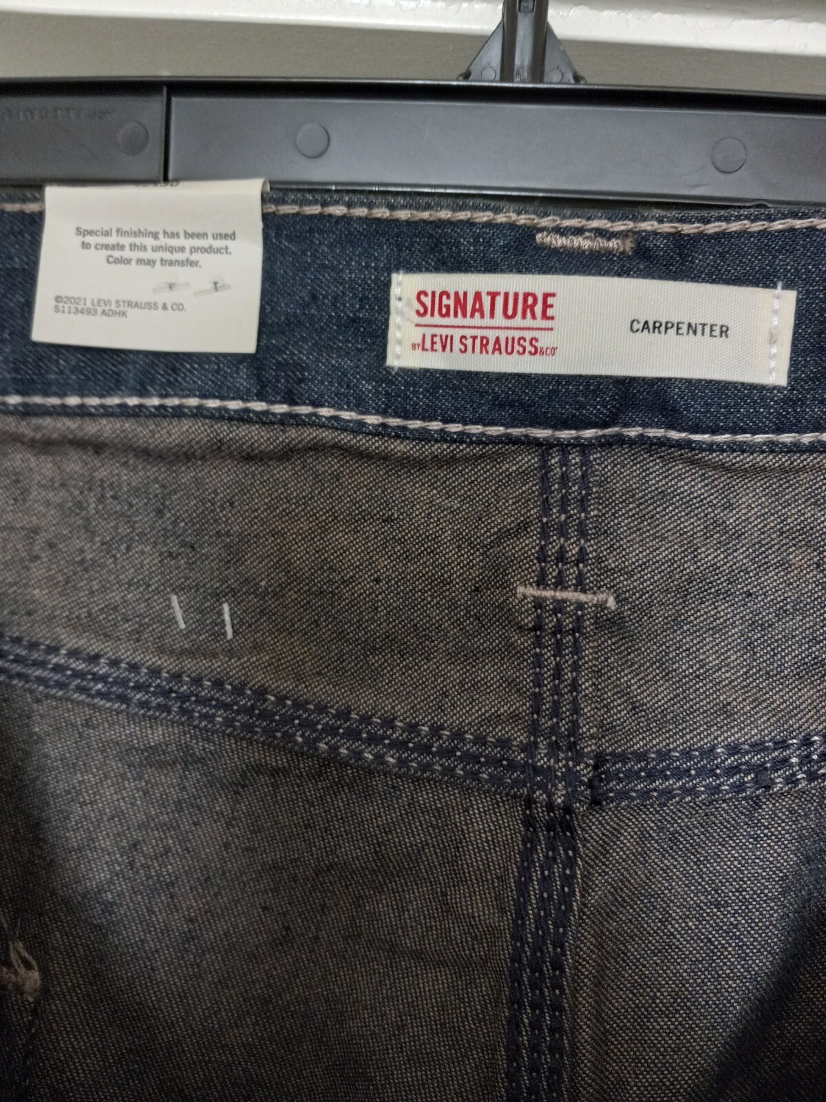 Levi's Signature Strauss Jeans Workwear Carpenter  Blue Men's Dark Wash 42×30  thumbnail 5