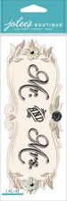 Jolee's Boutique Dimensional Stickers ~ Mr. & Mrs. 1 Pc Wedding