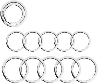 Key Rings for Keychain, Car Keys, Dog Tag Ring, Crafts, Silver, 12Pics ...