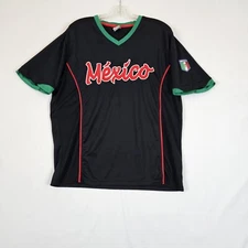 RX Rhinox Mexico Soccer Jersey Mens Large Black Embroidered