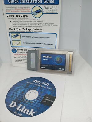 New D-Link AirPlus Wireless Network 2.4GHz Wireless Cardbus Adapter DWL-650+