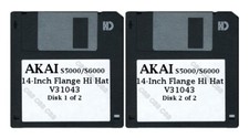 Akai S5000 / S6000 Set of Two Floppy Disks 14-Inch Flange Hi Hat V31043